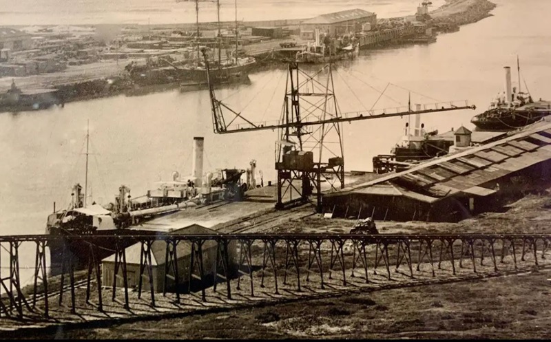 Historical map of the Port of East London, South Africa.