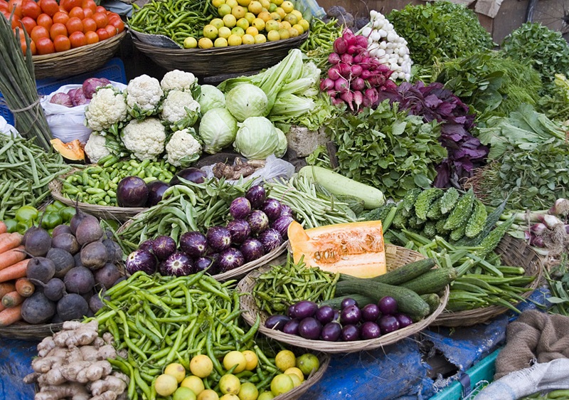 A variety of colourful vegetables