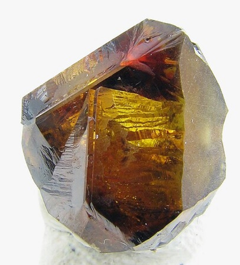 Amber yellow and reddish-brown crystal