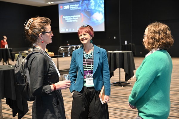  Dr Gabrielle Kuper chats to guests. She was a panellist at the Climate Smart Engineering Conference in Adelaide in August this year.