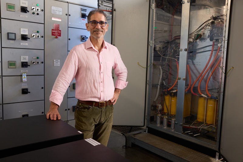 Person in front of smart inverter