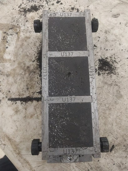 Geoploymer in brick mould