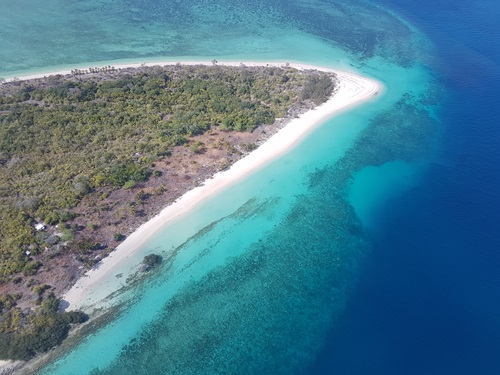 Aerial view of the coastline of the Torres Strait