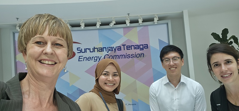 Four researchers in an office setting