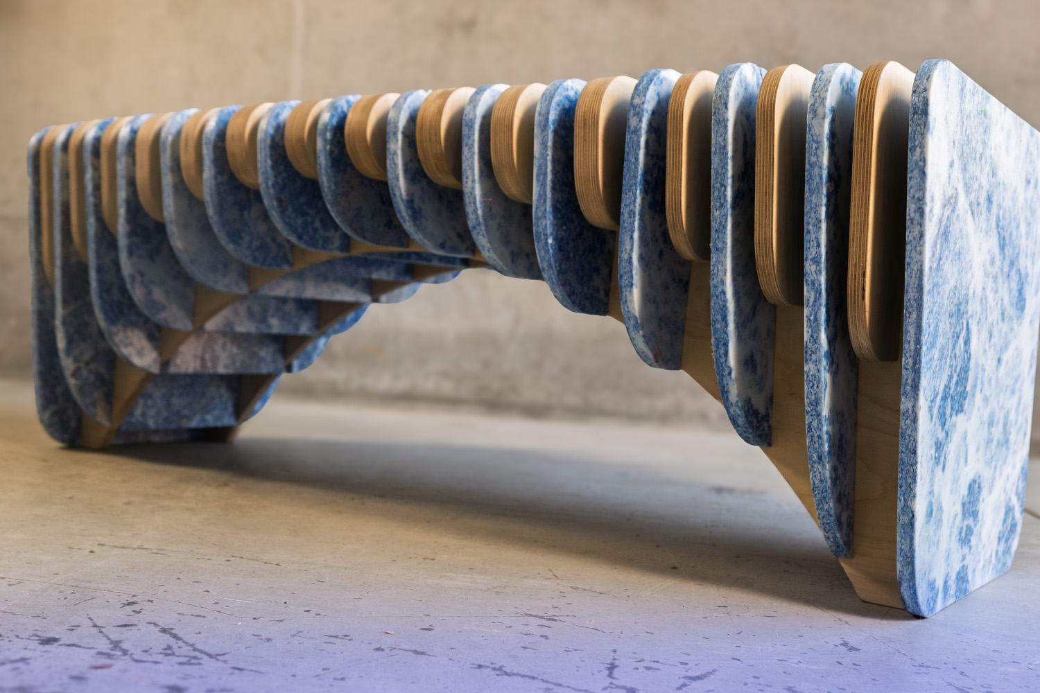 FABTEC table made of 100% recycled materials