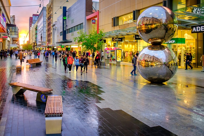 View of Australian city mall