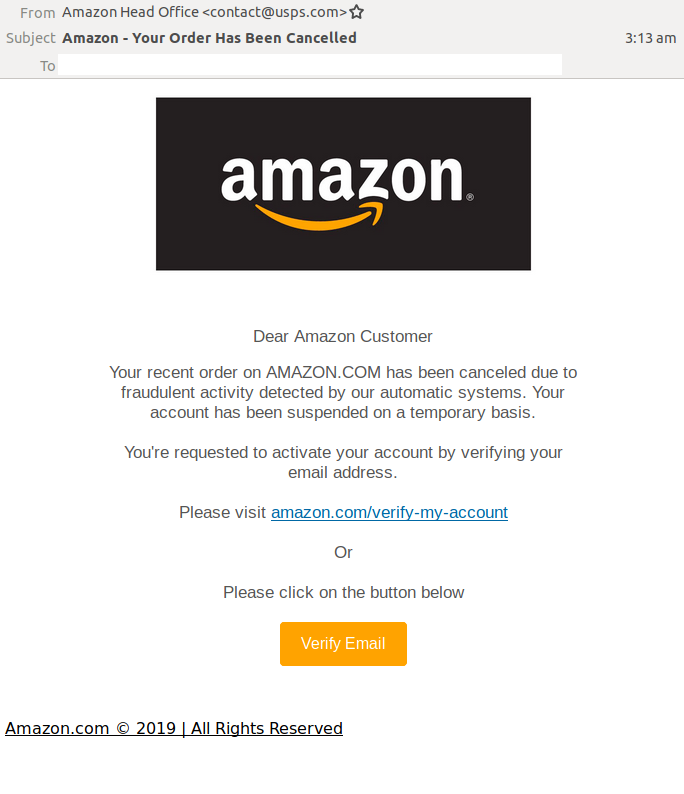 Amazon phishing scam