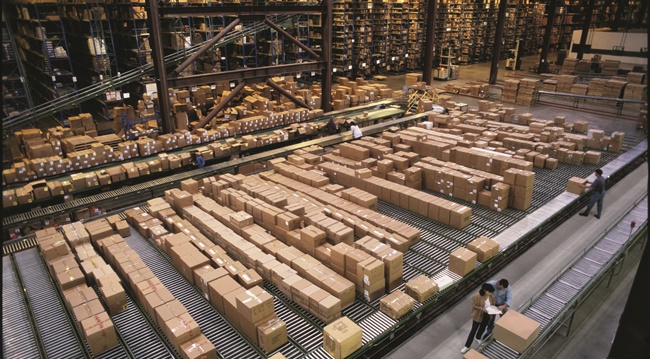 Boxes in warehouse