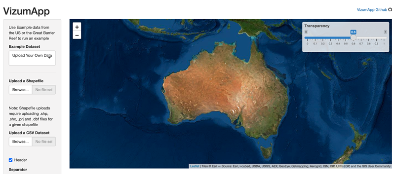 Vizumap interface