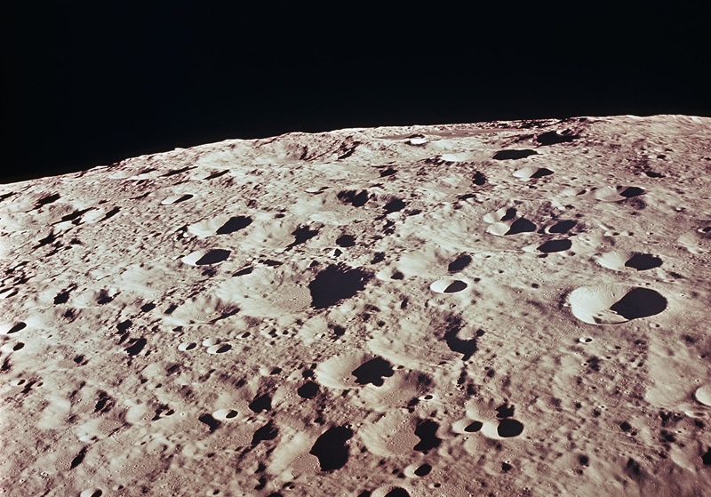 close up of craters on the moon