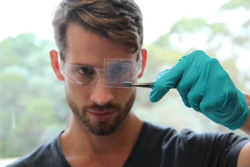 early career scientists Adrian Murdock looking at graphene
