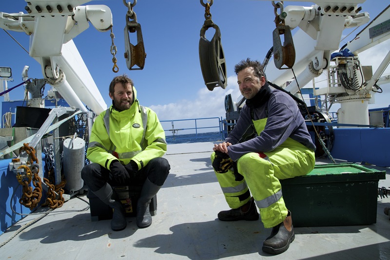 Two scientists on RV Investigator