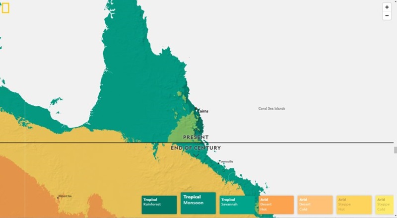 graph showing rise in climate in queensland