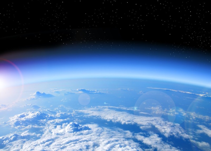 A space shot representing the emissions in the atmosphere