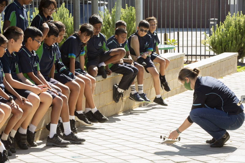 Dr Chenoa Tremblay undertook a solar car activity using the kits from the Synergy Solar Car Challenge.