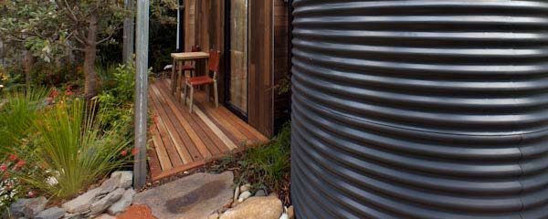 water tank in garden