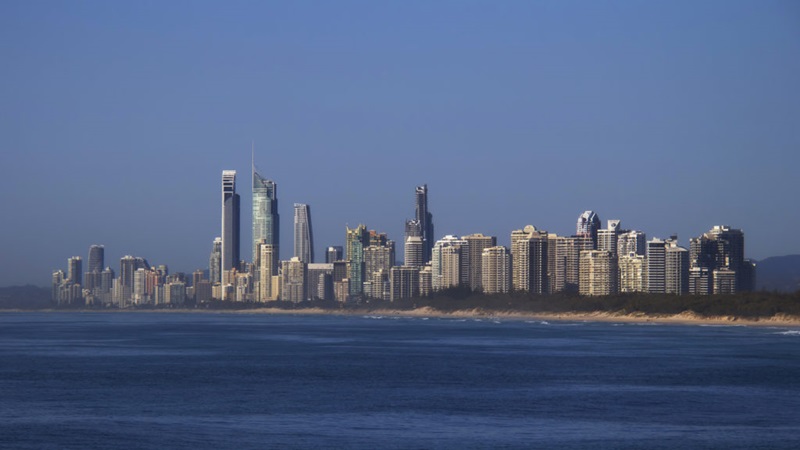 Gold Coast skyline, 2012: Coastal development in south-east Queensland may be impacted by more powerful storm surges and sea-level rise. Credit: Mike R under CC BY-SA 2.0