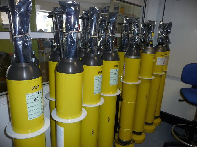 OH BUOY: Floats ready for deployment at CSIRO Hobart. Image by J. JCOMMOPS