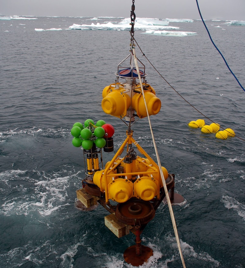 equipment being deployed at sea