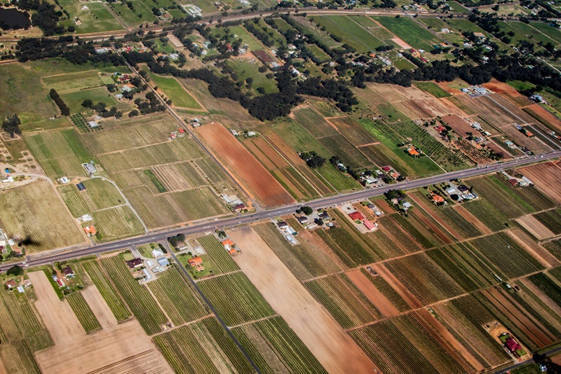 aerial view of Australian farm land