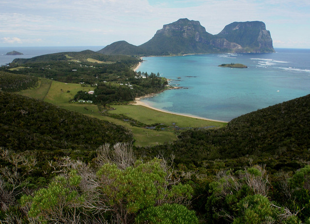 Long distance photo of Lord Howe Island