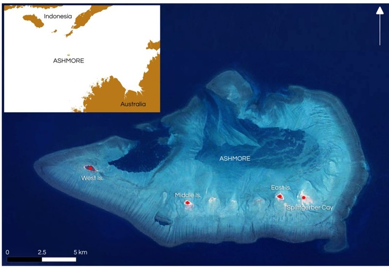 A map of Ashmore Reef's islands and reefs