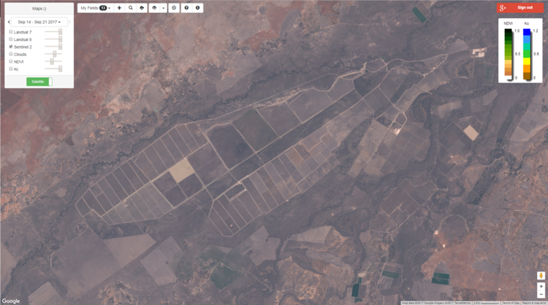 satellite image of farm land