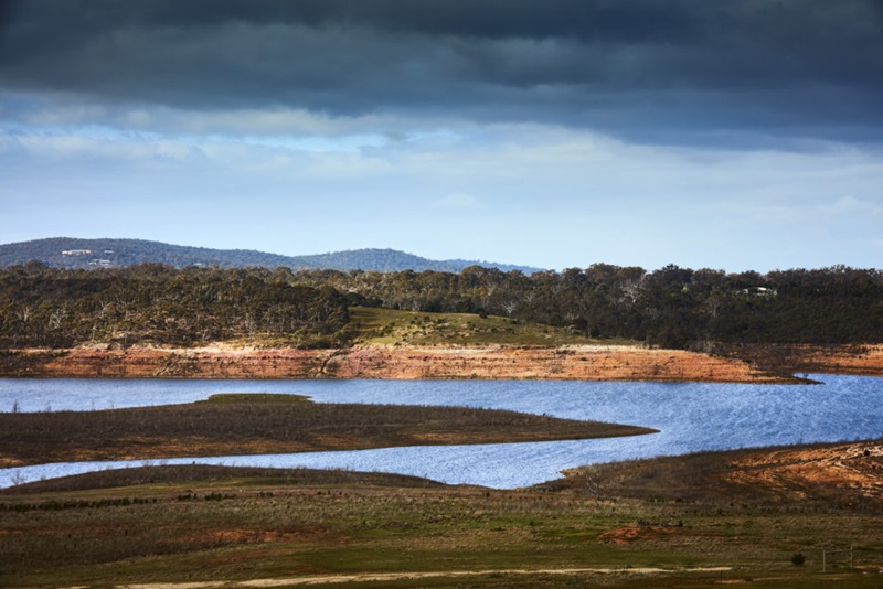 With warmer temperatures predicted for the future, Victorian water resource managers must remain vigilant in maintaining secure water supplies. Pictured is a lake at Melton, Victoria. Photographed by Craig Moodie, Department of Environment, Land, Water and Planning.