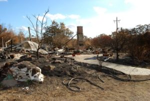 burned down house