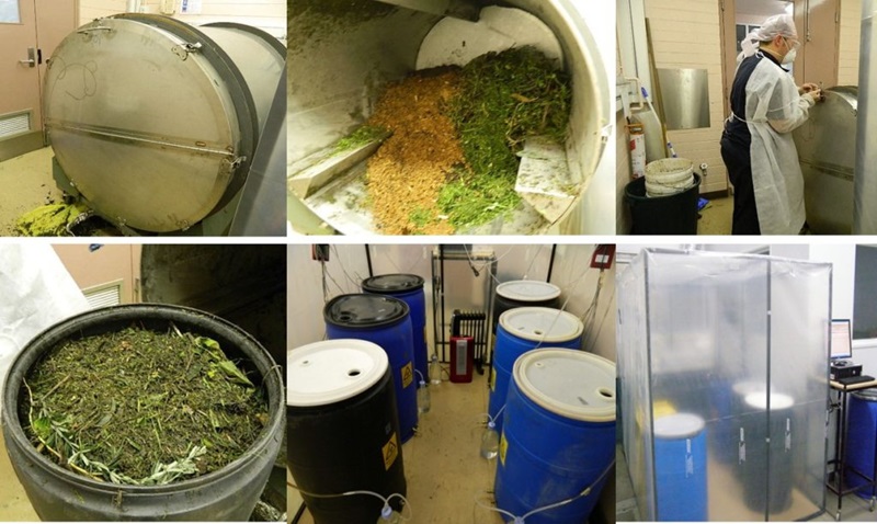 Image compilation of compost testing facilities to test degradation
