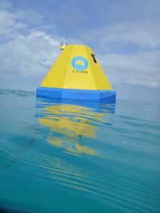 Ocean acidification mooring deployed near Heron Island on the Great Barrier Reef. Similar moorings are deployed off Southern Australia to monitor carbon dioxide in seawater as part of the Integrated Marine Observing System. Image: Bronte Tilbrook
