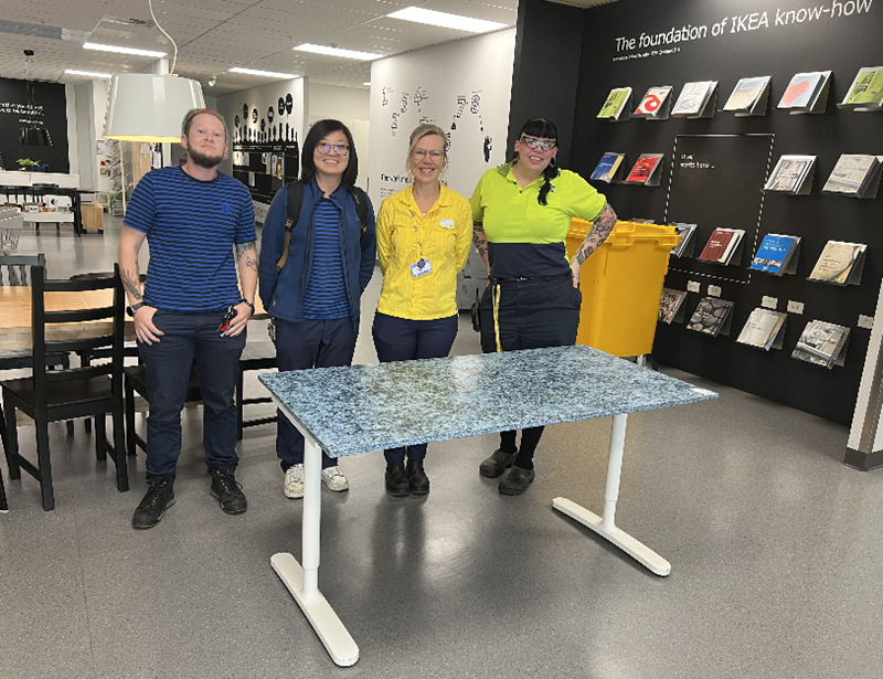 The IKEA team at Tempe receive their FABtec prototype desk