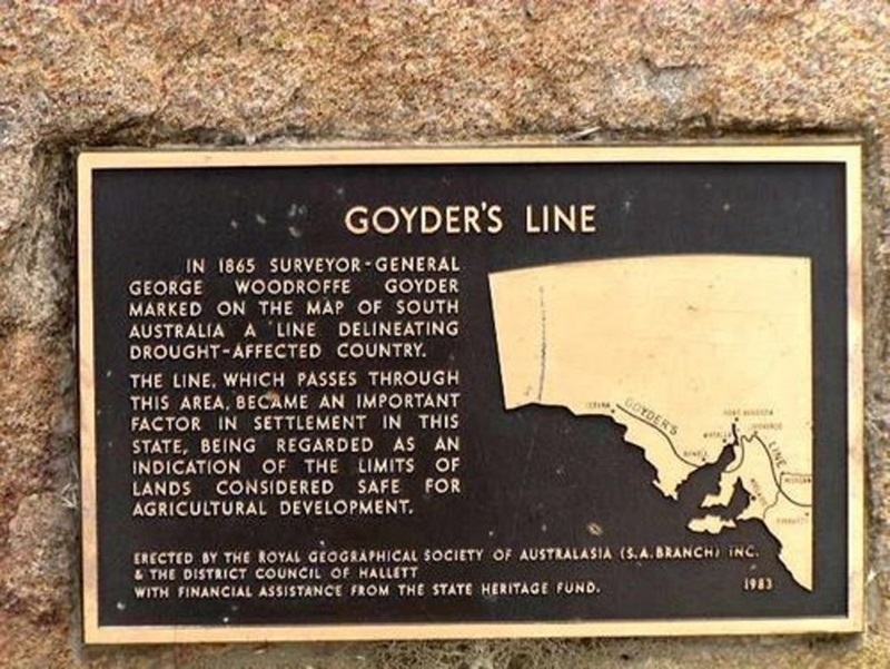 Plaque highlighting significance of Goyder's line