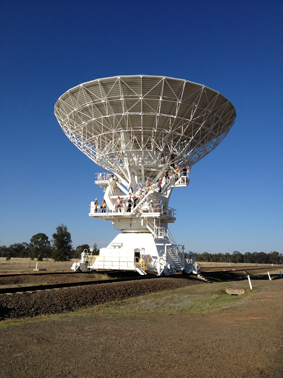 One of the telescopes at the Australia Telescope Compact Array