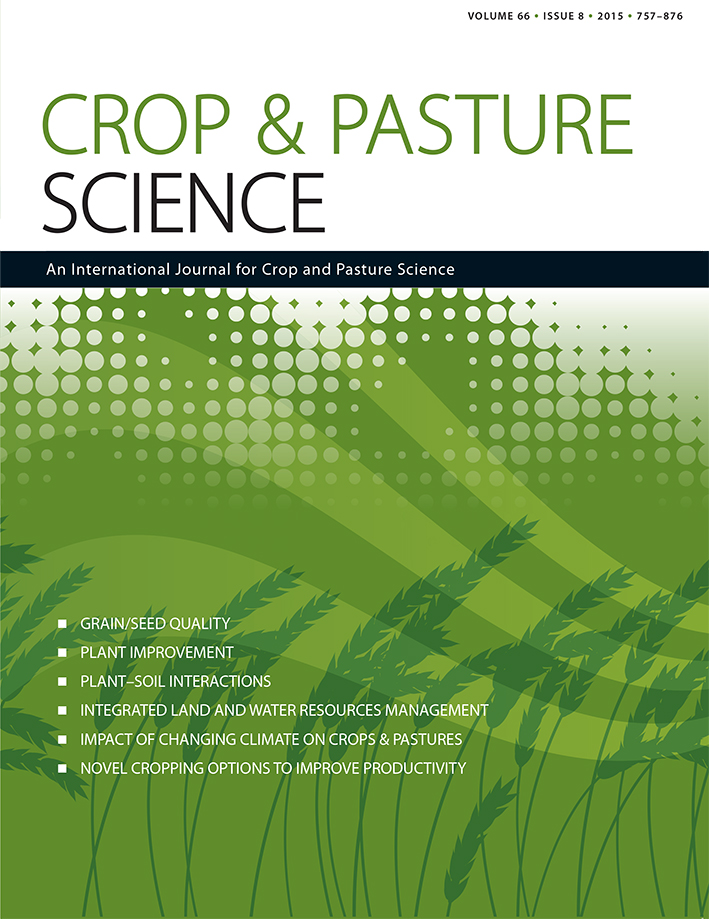Front cover of the Crop and Pasture Science journal.